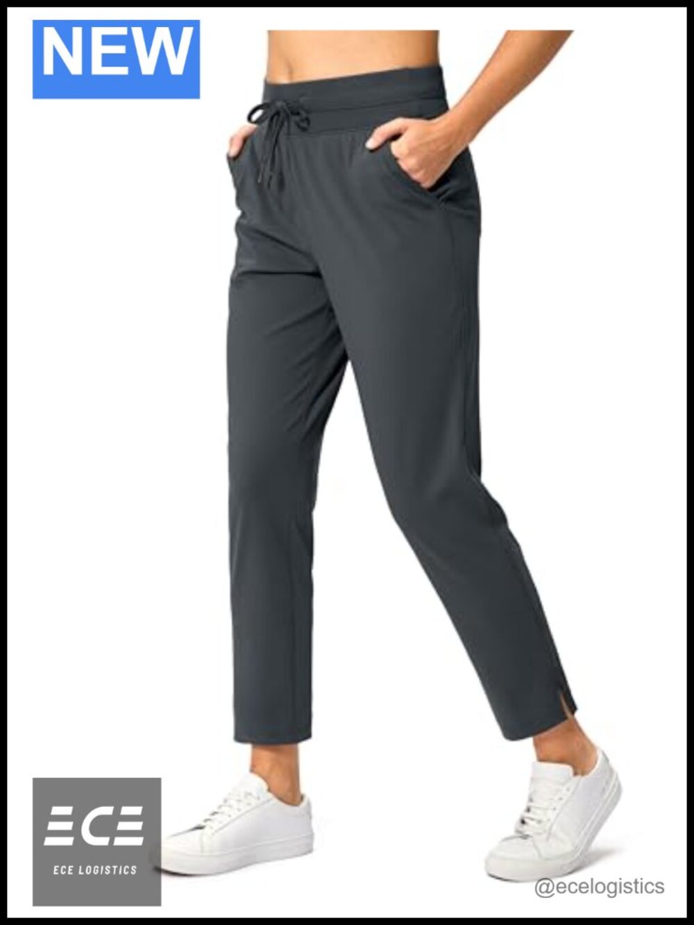 Women's High Waisted Golf Pants 7/8 Ankle Stretch 4 Pockets